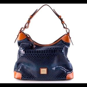 Dooney & Bourke Erica blue snake embossed hobo bag